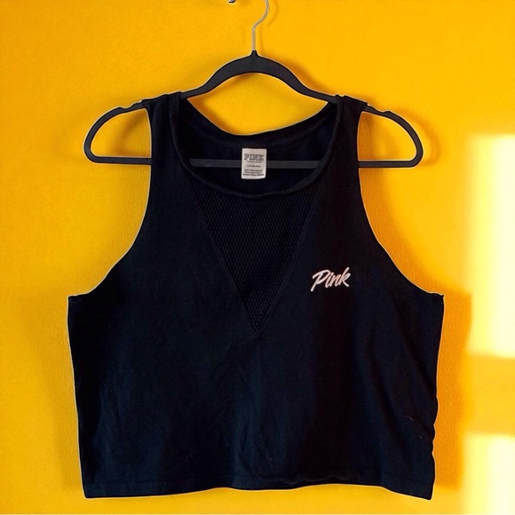 PINK Victoria's Secret Mesh V-Neck Crop Top Tank - Size Large - Picture 5 of 7